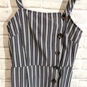 Striped Summer Button Dress M